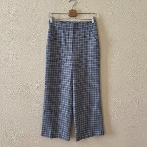 Veronica Beard Brixton Wide Leg Pants in Blue Houndstooth 4